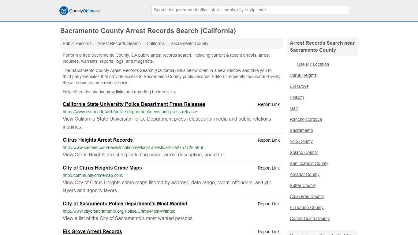 Arrest Records Search - Sacramento County, CA (Arrests ...